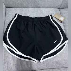 Nike Women's Black and White Athletic Shorts